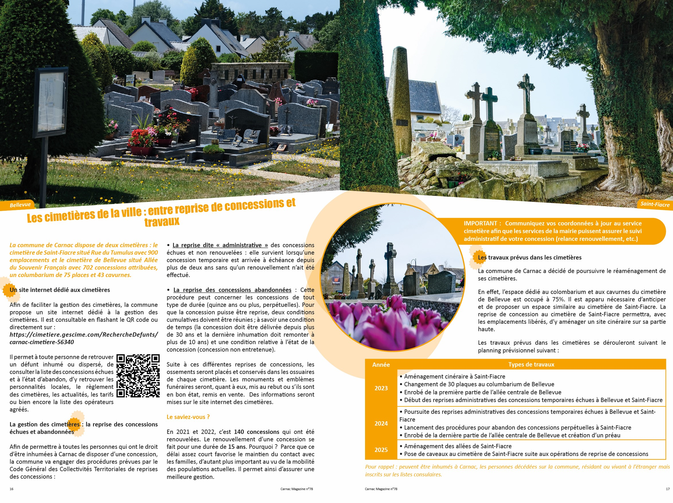 Les cimetières de la ville : entre reprise de concessions et travaux